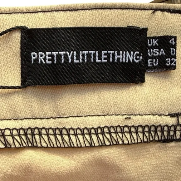 Pretty Little Thing Stone Woven Strapless Corset NEW Women 0 Baddie Edgy Club - Picture 8 of 9